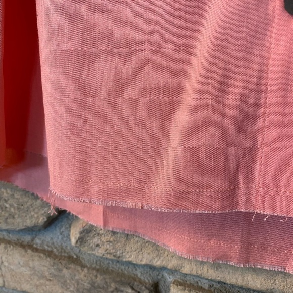 Shore Women’s Coral Button-Up Cropped Short Sleeve Shirt Linen Viscose NEW small - Picture 4 of 12